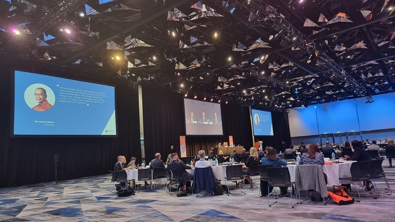 Statement Direktur Jenderal Pajak Suryo Utomo yang ditampilkan pada saat acara FTA Plenary Meeting