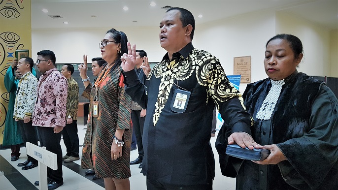 Suasana acara Pelantikan dan Pengambilan Sumpah Jabatan Kantor Wilayah DJP Papua dan Maluku