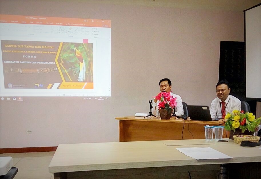 Pembukaan dan pengarahan dari Kepala Bidang Keberatan, Banding, dan Pengurangan, Sardana