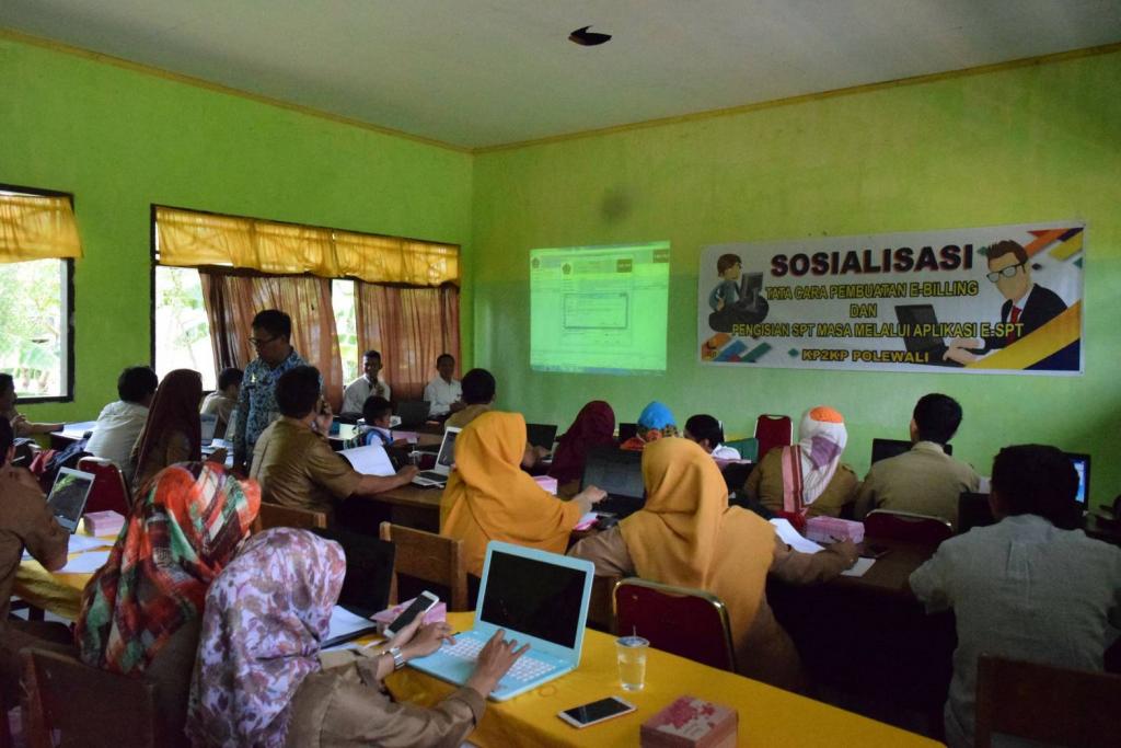 Sosialisasi dan Asistensi Terkait Pembuatan e-Billing dan Pengisian Aplikasi e-SPT Kepada Bendahara Dana BOS Kec. Matakali
