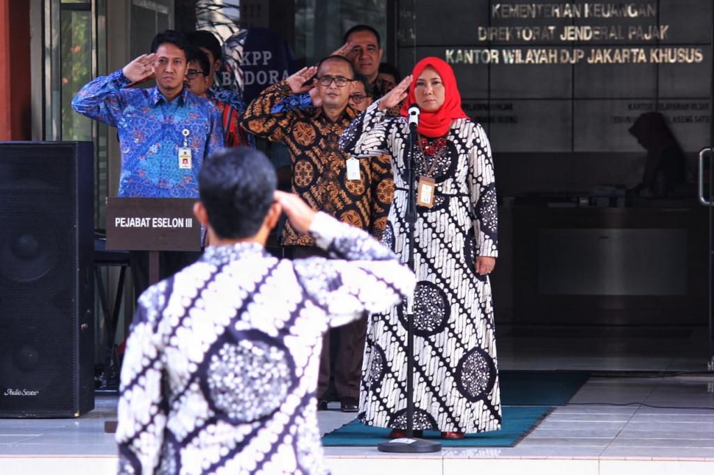Apel Rutin gabungan di Komplek Kantor Pajak Kalibata.