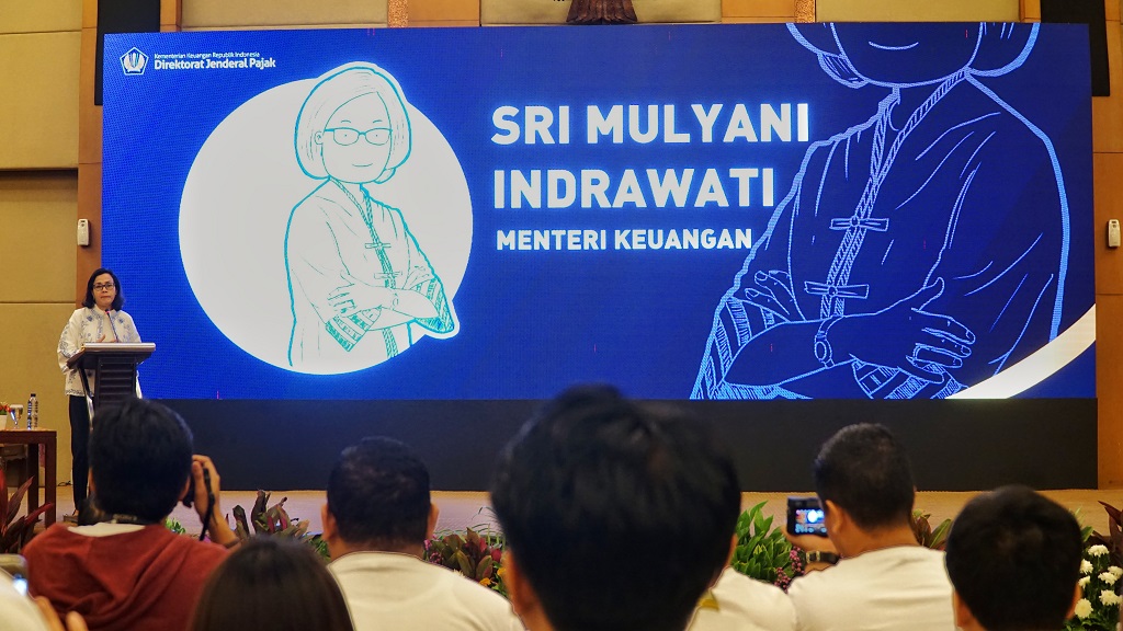 Menkeu RI Sri Mulyani ketika menyampaikan sambutan
