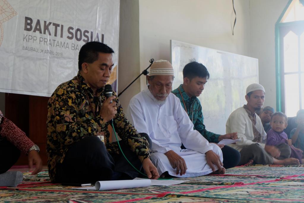 Kepala KPP Pratama Baubau memberikan sambutan