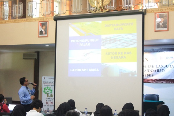 Penyampaian materi bendahara pemerintah oleh Account Representative Saudara Hepi Cahyadi