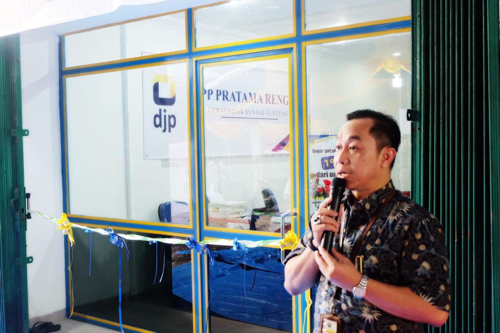 Sambutan kepala KPP Pratama Rengat Surjo Adjie Pranoto saat pembukaan acara