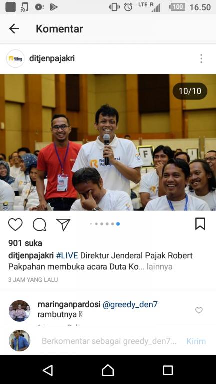Para Delegasi Duta Komunikasi Kanwil DJP Papua dan Maluku Masuk Dalam Media Sosial P2 Humas Pusat DJP