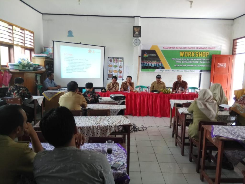 Kepala Seksi Ekstensifikasi dan Penyuluhan, Kaswandi memberikan sambutan mewakili KPP Pratama Cianjur.