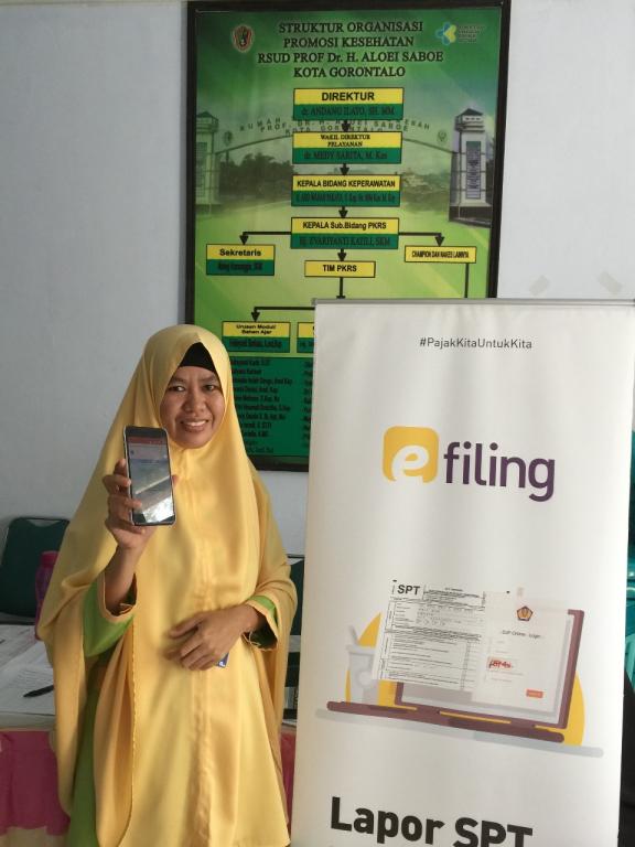 ASN Rumah sakit berhasil melaporkan SPT Tahunan dengan handphone