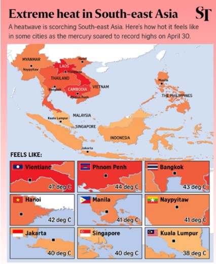 Extreme Heatwaves in Sout East Asia